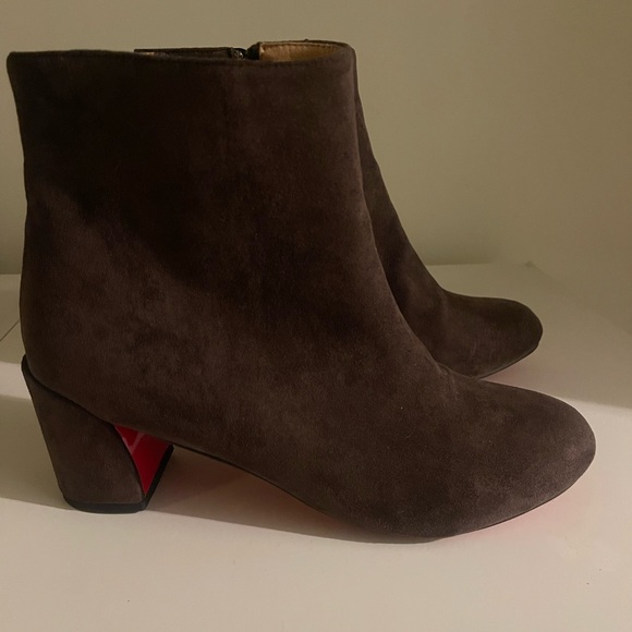40mm Low boots - Veau velours - Rhea, Brown suede. Alleo Boot. - Picture 2 of 4
